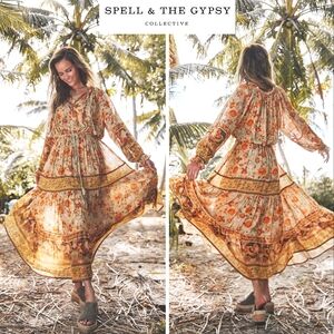 SPELL & THE GYPSY COLLECTIVE Seashell Maxi Gown $298/2019' SEASHELL/LIKE NEW